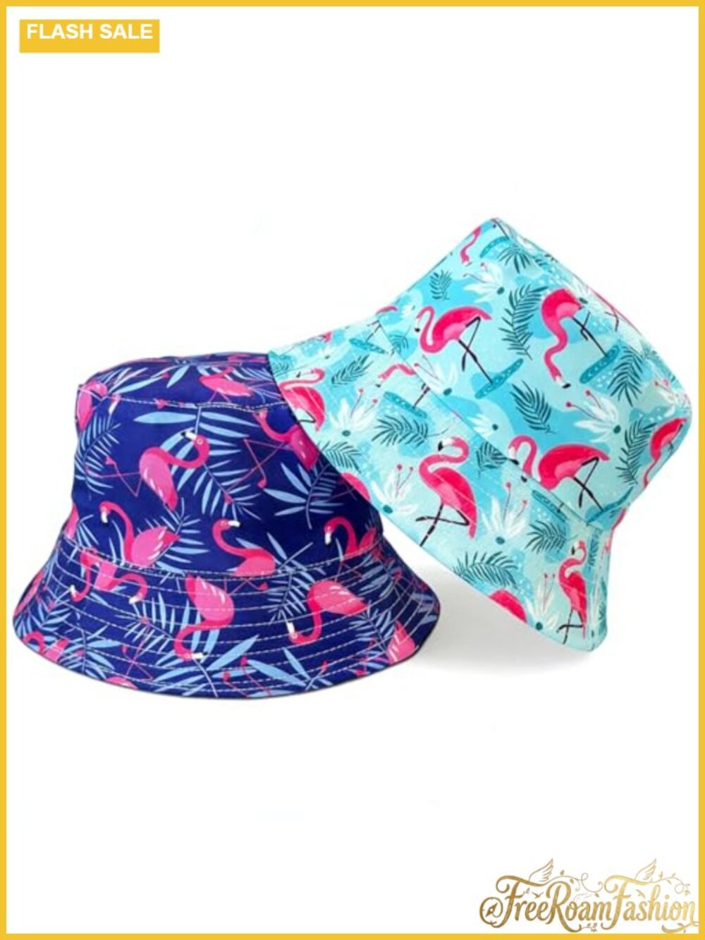 Reversible Flamingo Bucket Hat Packable Sun Hat for Women Men